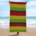 Knitted Style Reggae Pattern Print Beach Towel