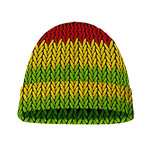 Knitted Style Reggae Pattern Print Beanie
