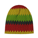 Knitted Style Reggae Pattern Print Beanie