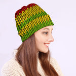 Knitted Style Reggae Pattern Print Beanie