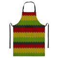 Knitted Style Reggae Pattern Print Bib Apron With Pocket