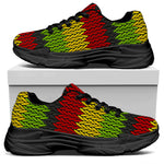 Knitted Style Reggae Pattern Print Black Chunky Shoes
