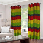 Knitted Style Reggae Pattern Print Blackout Grommet Curtains