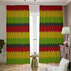 Knitted Style Reggae Pattern Print Blackout Pencil Pleat Curtains