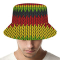 Knitted Style Reggae Pattern Print Bucket Hat