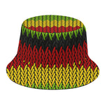 Knitted Style Reggae Pattern Print Bucket Hat