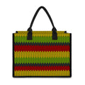 Knitted Style Reggae Pattern Print Canvas Tote Bag