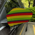 Knitted Style Reggae Pattern Print Car Side Mirror Covers