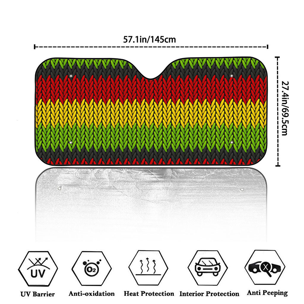 Knitted Style Reggae Pattern Print Car Windshield Sun Shade