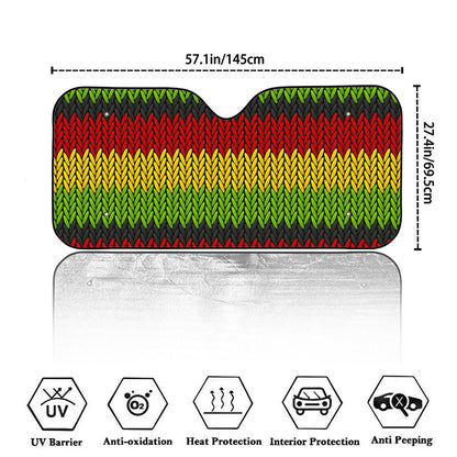 Knitted Style Reggae Pattern Print Car Windshield Sun Shade