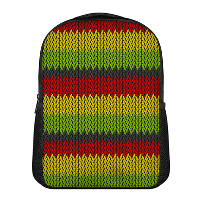 Knitted Style Reggae Pattern Print Casual Backpack