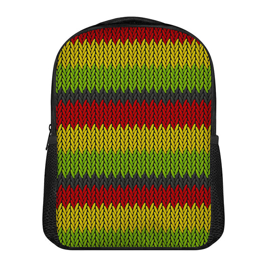 Knitted Style Reggae Pattern Print Casual Backpack