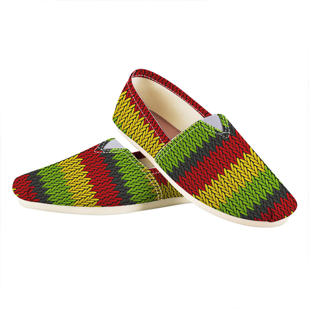 Knitted Style Reggae Pattern Print Casual Shoes