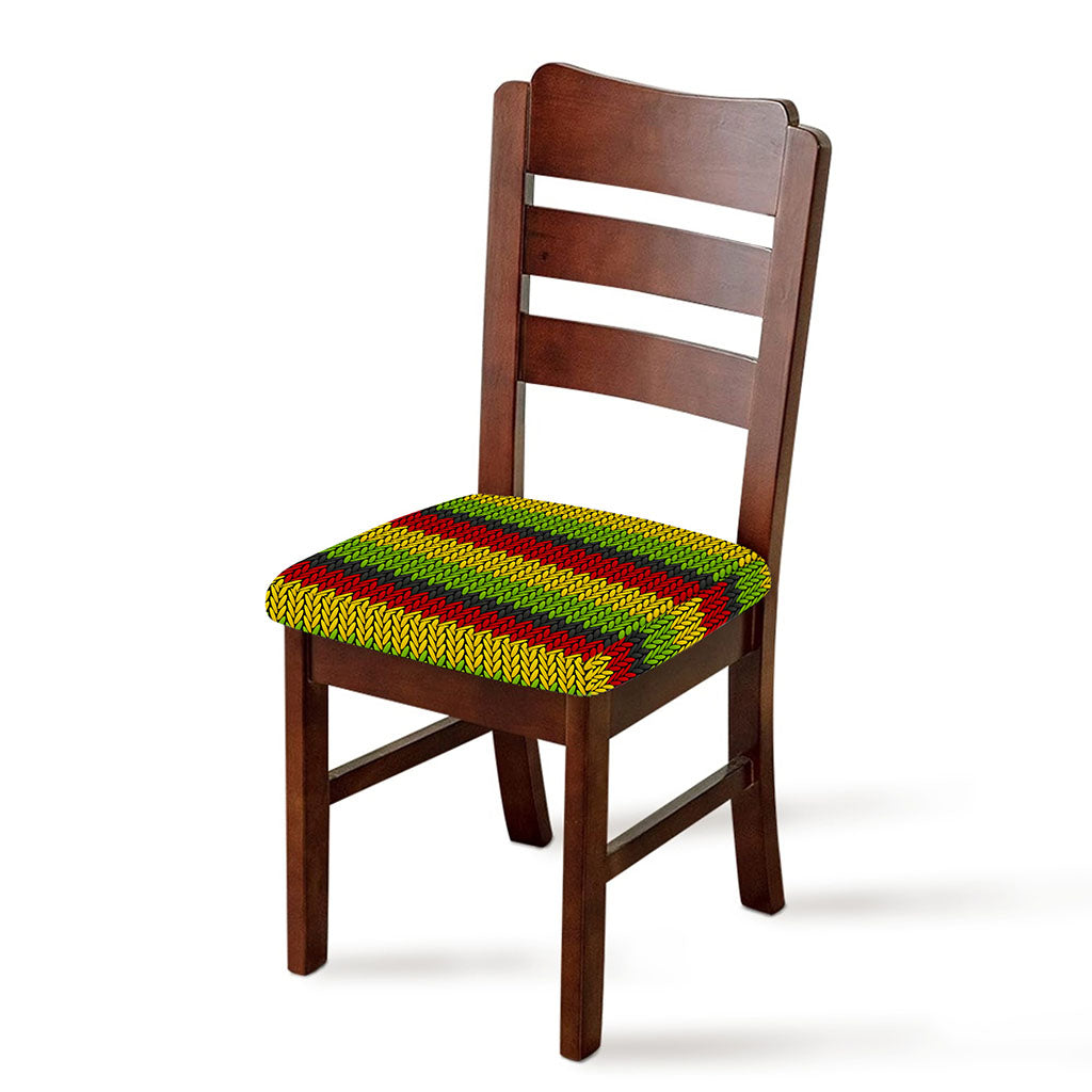 Knitted Style Reggae Pattern Print Chair Cushion Cover