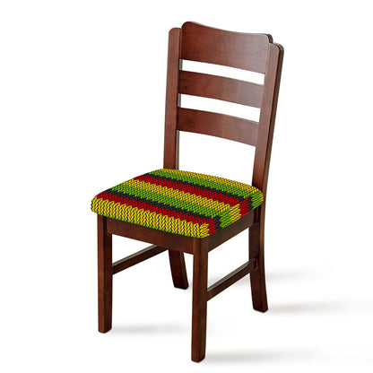Knitted Style Reggae Pattern Print Chair Cushion Cover