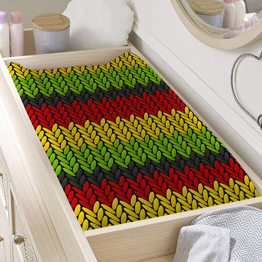 Knitted Style Reggae Pattern Print Changing Pad Cover