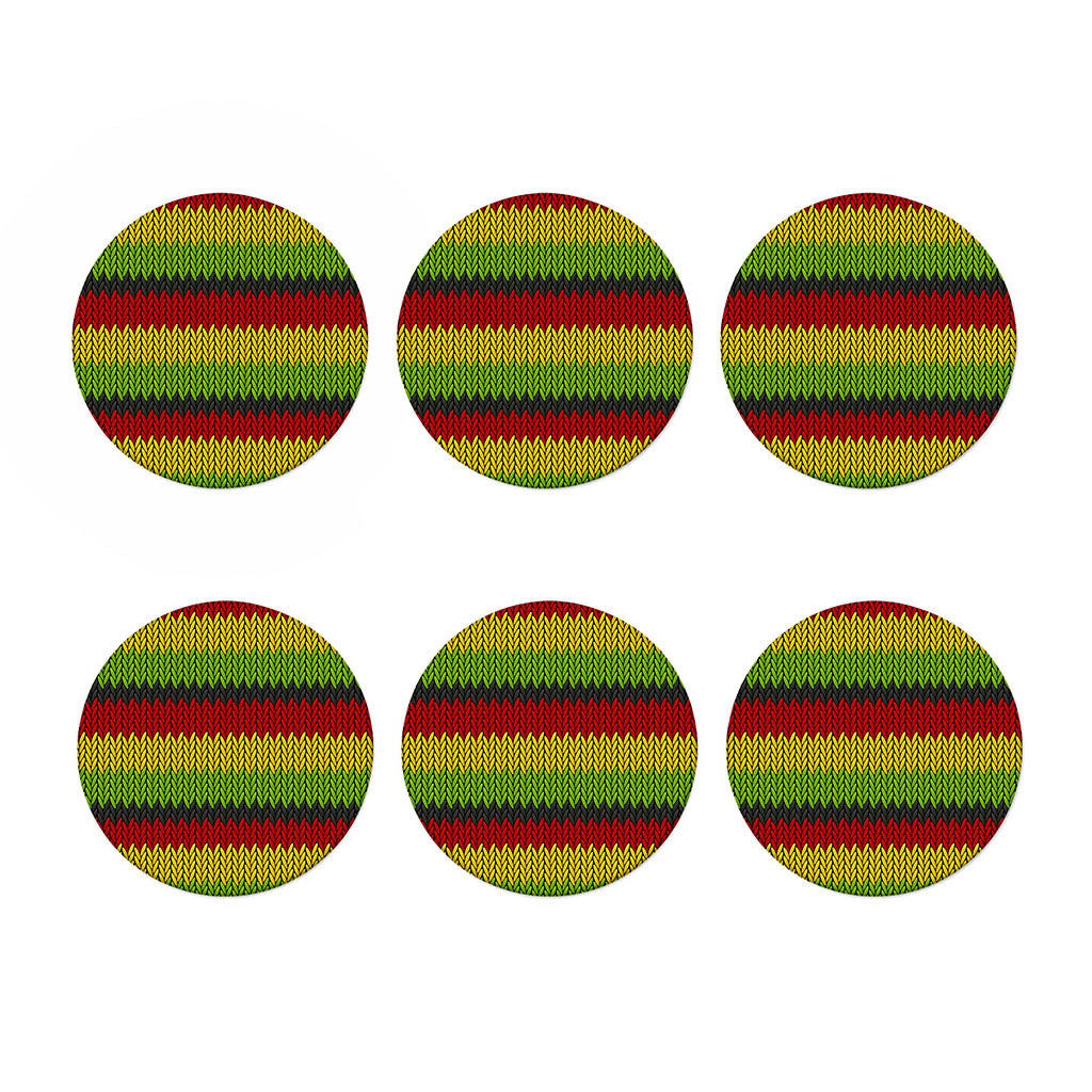 Knitted Style Reggae Pattern Print Coaster Set