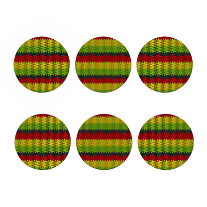Knitted Style Reggae Pattern Print Coaster Set