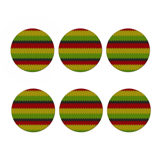 Knitted Style Reggae Pattern Print Coaster Set