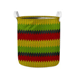 Knitted Style Reggae Pattern Print Collapsible Laundry Basket