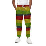 Knitted Style Reggae Pattern Print Cotton Pants