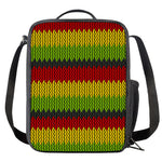Knitted Style Reggae Pattern Print Crossbody Lunch Bag