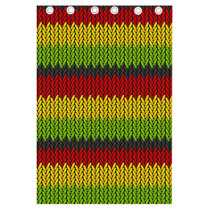 Knitted Style Reggae Pattern Print Curtain