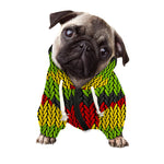 Knitted Style Reggae Pattern Print Dog Zip Up Hoodie
