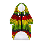 Knitted Style Reggae Pattern Print Dog Zip Up Hoodie