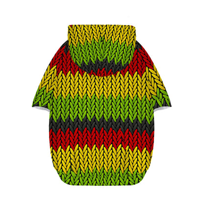 Knitted Style Reggae Pattern Print Dog Zip Up Hoodie