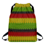 Knitted Style Reggae Pattern Print Drawstring Backpack