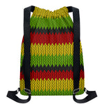 Knitted Style Reggae Pattern Print Drawstring Backpack