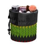 Knitted Style Reggae Pattern Print Drawstring Makeup Bag