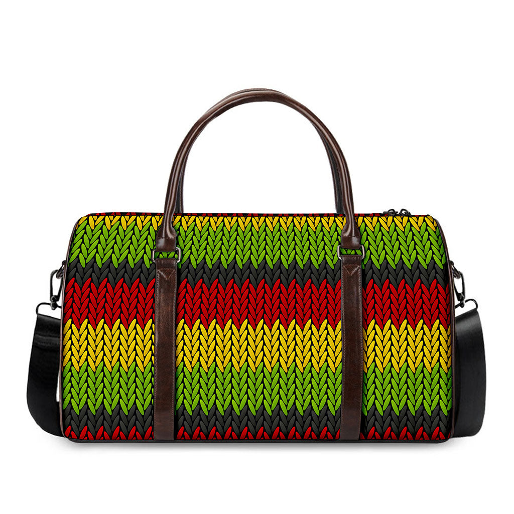 Knitted Style Reggae Pattern Print Duffle Bag