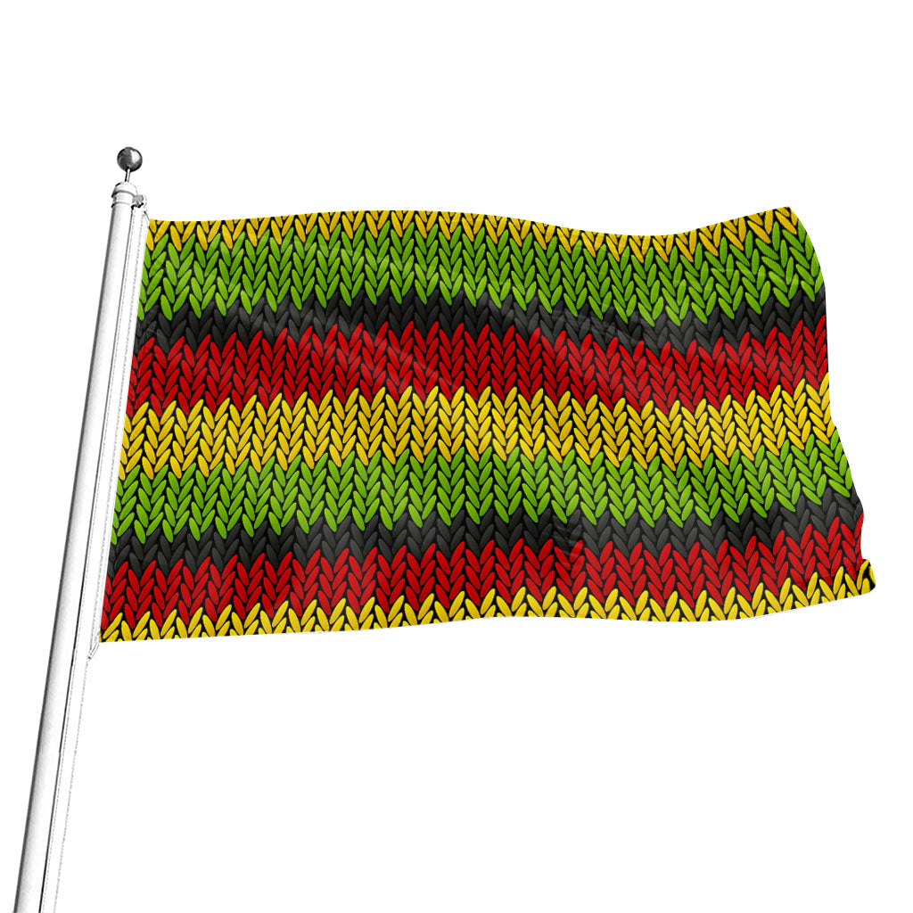 Knitted Style Reggae Pattern Print Flag