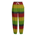 Knitted Style Reggae Pattern Print Fleece Lined Knit Pants