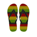 Knitted Style Reggae Pattern Print Flip Flops