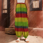 Knitted Style Reggae Pattern Print Harem Pants