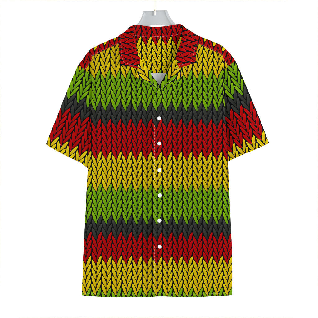 Knitted Style Reggae Pattern Print Hawaiian Shirt