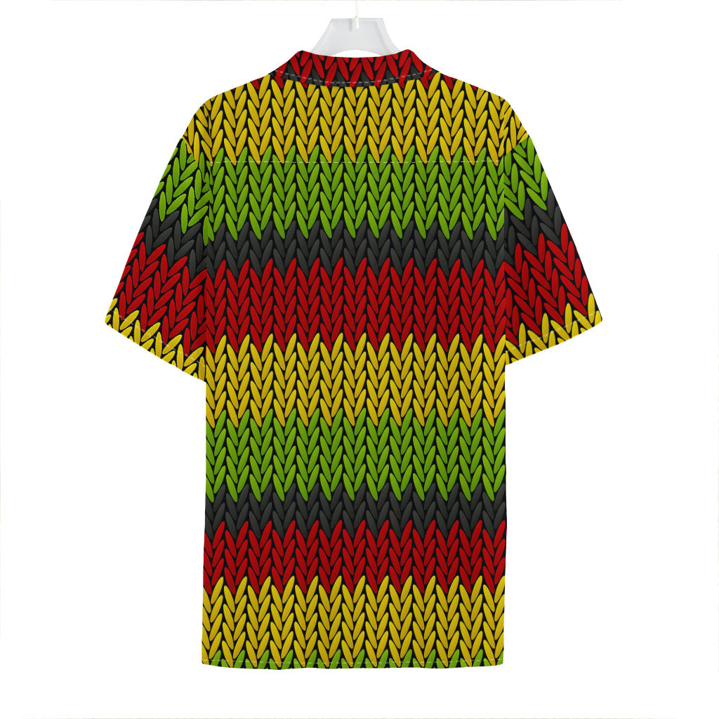 Knitted Style Reggae Pattern Print Hawaiian Shirt