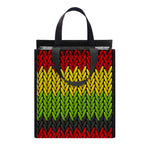 Knitted Style Reggae Pattern Print Insulated Lunch Tote