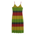 Knitted Style Reggae Pattern Print Jersey Midi Cami Dress