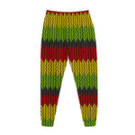 Knitted Style Reggae Pattern Print Jogger Pants