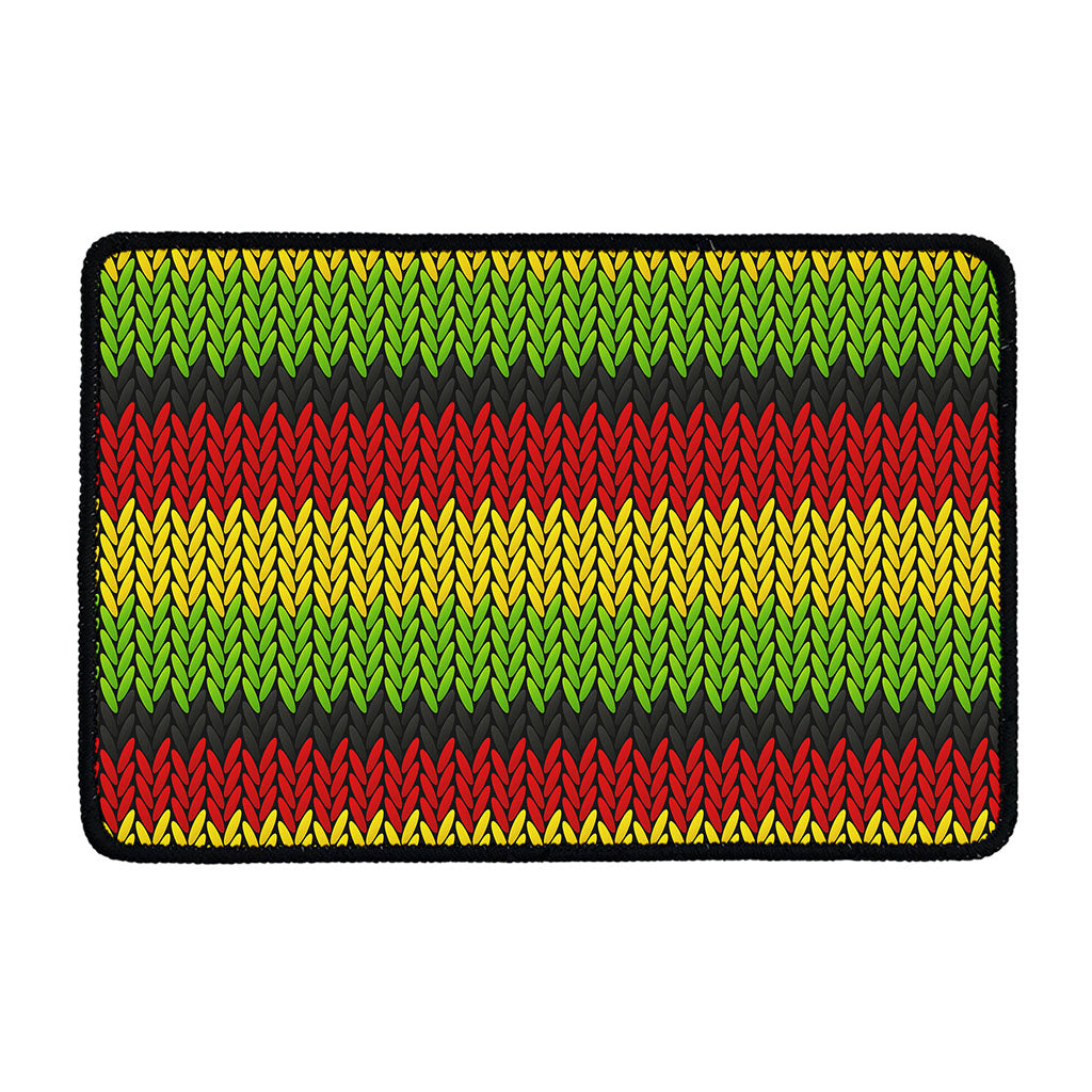 Knitted Style Reggae Pattern Print Kitchen Mat