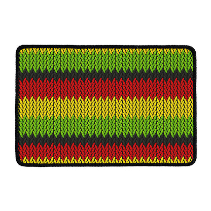 Knitted Style Reggae Pattern Print Kitchen Mat