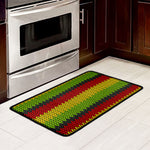 Knitted Style Reggae Pattern Print Kitchen Mat