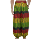 Knitted Style Reggae Pattern Print Lantern Pants