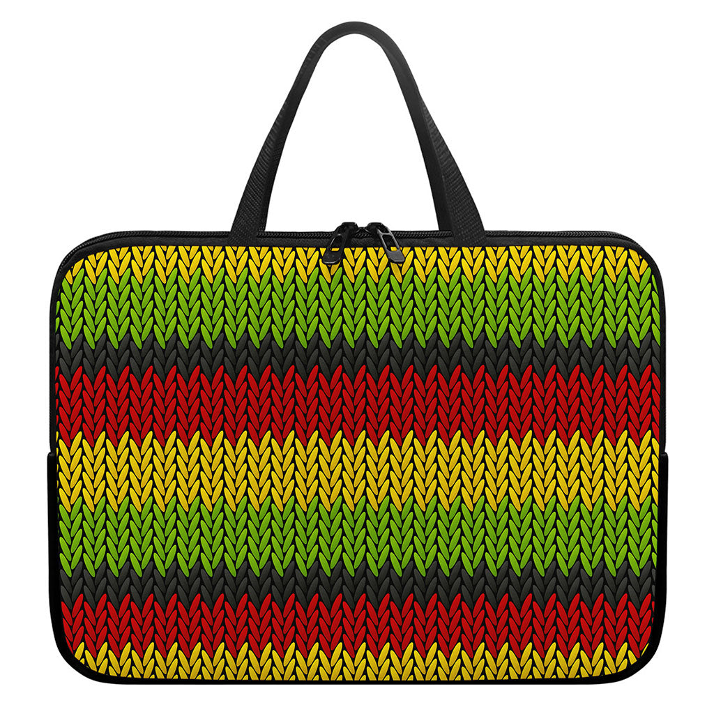 Knitted Style Reggae Pattern Print Laptop Sleeve With Handle
