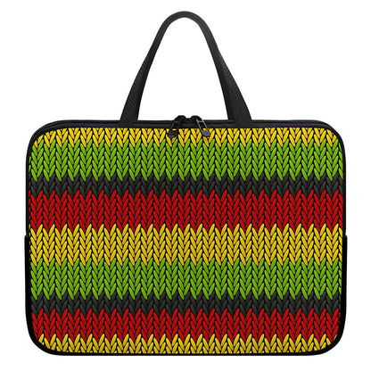 Knitted Style Reggae Pattern Print Laptop Sleeve With Handle