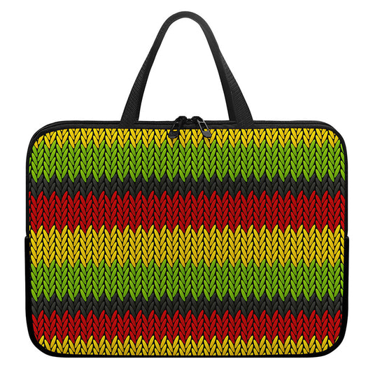 Knitted Style Reggae Pattern Print Laptop Sleeve With Handle